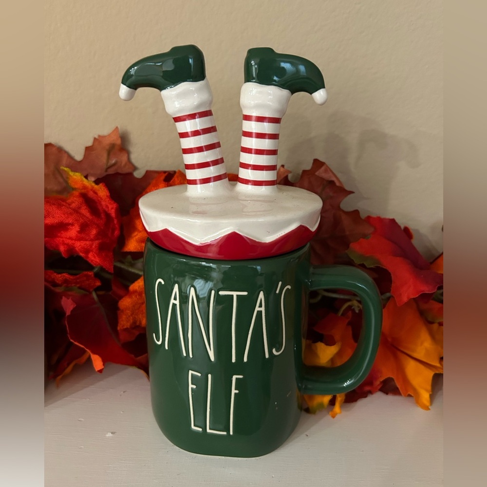 “Santa’s Elf” Rae Dunn Christmas Coffee Mug and Topper